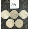 Image 1 : LOT OF 4 - 1962 CDN 25 CENT COINS 