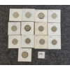 Image 1 : LOT OF 13 - 1940-50 CDN 5 CENT COINS