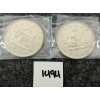 Image 1 : LOT OF 2 - 1949 CDN SILVER DOLLARS - TERRA NOVA