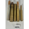 Image 1 : AMMO: 4X LIVE & 1X BRASS DANGEROUS GAME & WEATHERBY CARTRIDGES