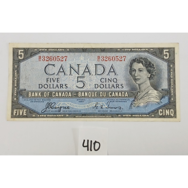 1954 CDN $5 BANKNOTE - DEVIL'S FACE
