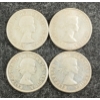 Image 2 : LOT OF 4 - 1959 CDN 50 CENT SILVER COINS
