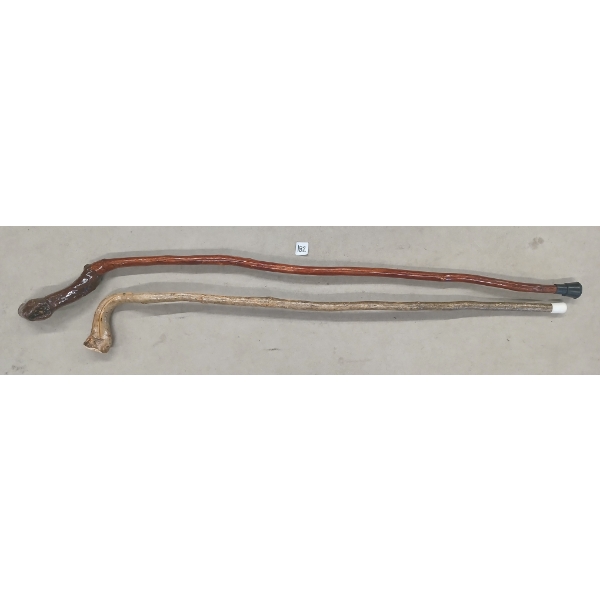 LOT OF 2 - CARVED WALKING STICKS