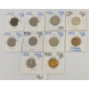 LOT OF 10 - CDN 5 CENT COINS - INCL 1922, 1923, 1924 & 1926 ETC