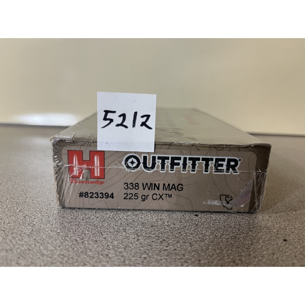 AMMO: 20X HORNADY .338 WIN MAG 225GR. CX - SEALED