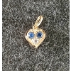 Image 1 : GOLD PLATED ROUND CUT NATURAL BLUE SAPPHIRE & CUBIC ZIRCONIA HEART PENDANT ($1,038.00 APPRAISAL)