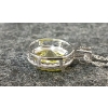 Image 8 : STERLING SILVER NECKLACE W/ PERIDOT & DIAMOND OVAL PENDANT