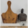 Image 4 : LOT OF 2 - EARLY CANADIAN PINE DUST PAN, & DECOY 