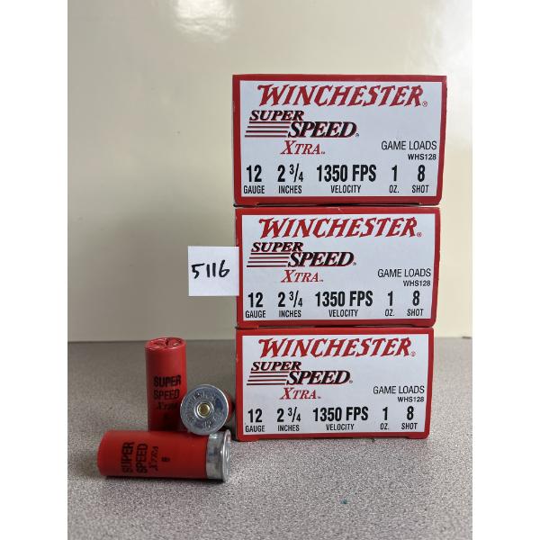 AMMO: 75X WINCHESTER 12 GA 1OZ NO8 SHOT