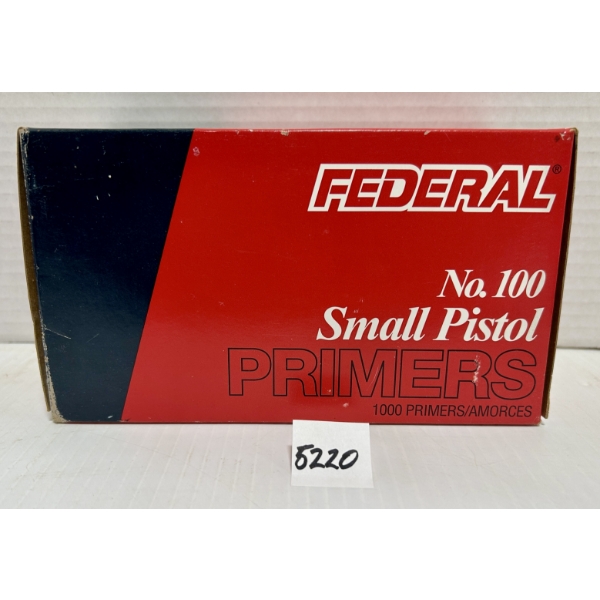 PRIMERS: 1000X FEDERAL NO100 SMALL PISTOL