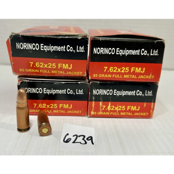 AMMO: 179X NORINCO 7.62X25 MM TOKAREV - 85 GR FMJ