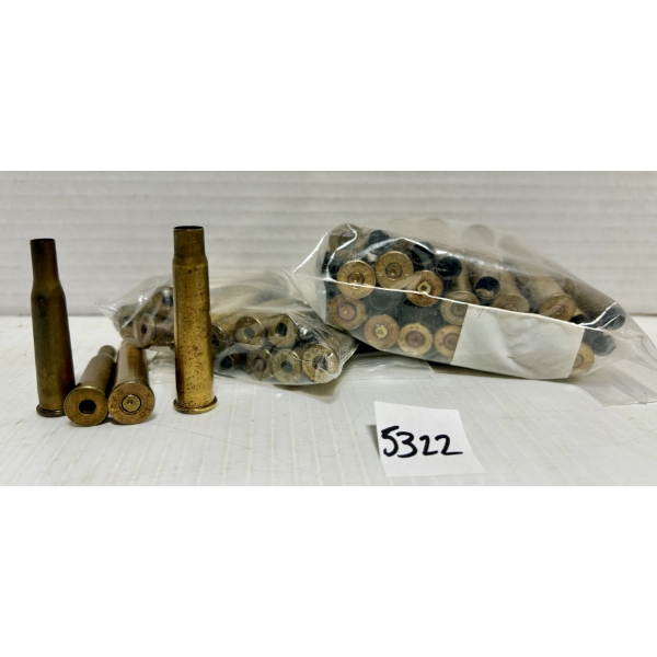 BRASS: APPROX 40X MIXED .303 BRIT, .22 SAV HP 