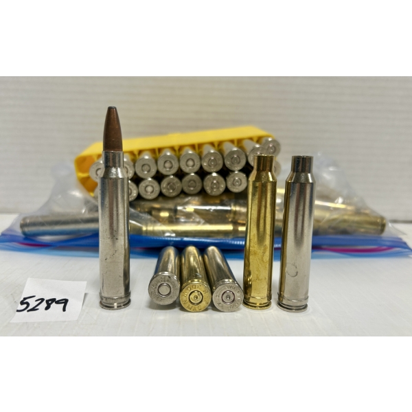 AMMO/BRASS: 12X LIVE & 56 BRASS .300 WIN MAG