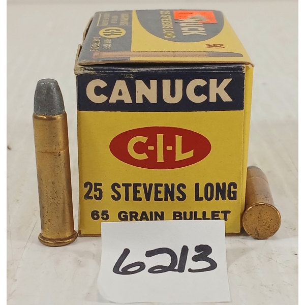 AMMO: 50X CIL CANUCK .25 STEVENS LONG - 65GR