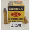 Image 1 : AMMO: 50X CIL CANUCK .25 STEVENS LONG - 65GR
