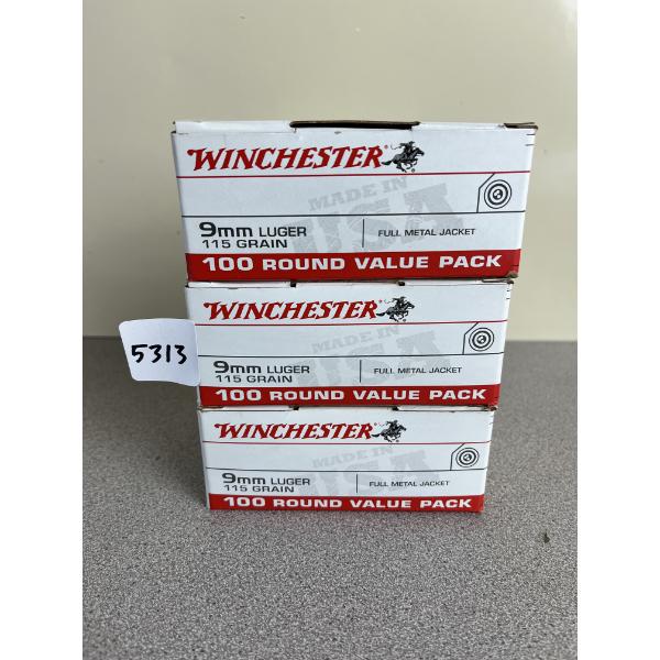 AMMO: APPROX 300X WINCHESTER 9MM 115 GR. FMJ