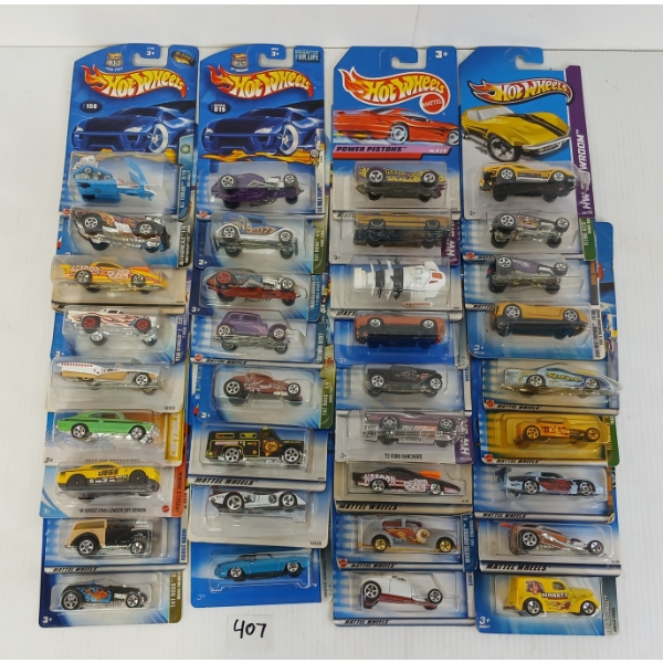 LOT OF 35 - HOT WHEELS - INCL FATHOM THIS, POWER PISTONS, SURF CRATE, ETC