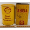 Image 1 : LOT OF 2 - SHELL WHITE PETROLATUM & MOTOR OIL CANS - GAL & 5 KG