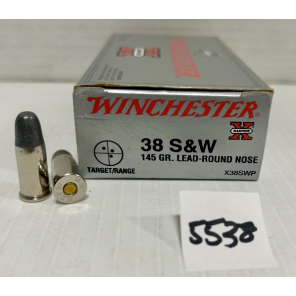 AMMO: 50X WINCHESTER .38 S&W 145GR. 