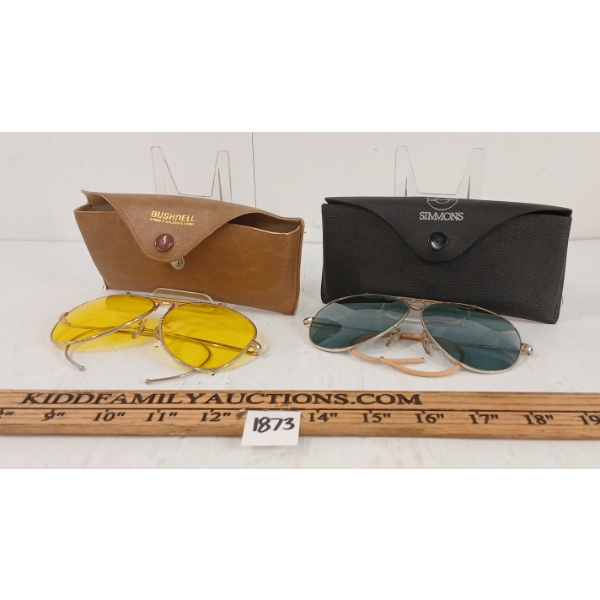 LOT OF 2 - SIMMONS & BUSHNELL AVIATOR GLASSES W/ CASES