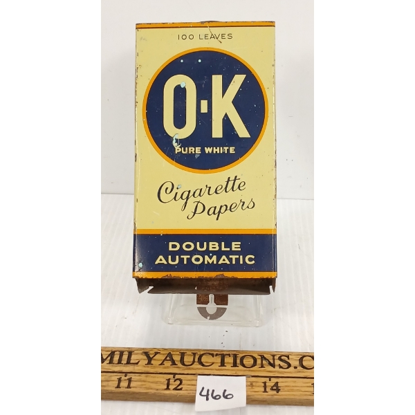 O-K TIN DOUBLE AUTOMATIC CIGARETTE PAPERS DISPENSER