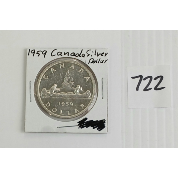 1959 CDN SILVER DOLLAR COIN