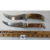 Image 4 : LOT OF 2 - ANTLER HANDLE SKINNER KNIVES W/ SHEATHS