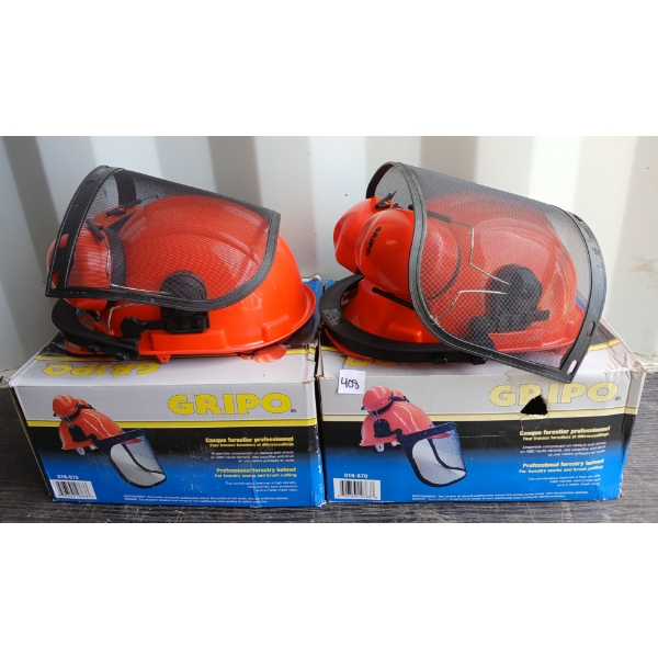 LOT OF 2 - GRIPO PROFESSIONAL FORESTRY HELMETS