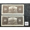 Image 2 : LOT OF 2 - 1937 CDN $10 BANKNOTES