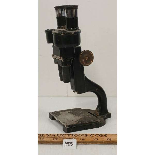 NEGRETTI & ZAMBRA MICROSCOPE - ENAMEL - C. VICTORIAN ERA