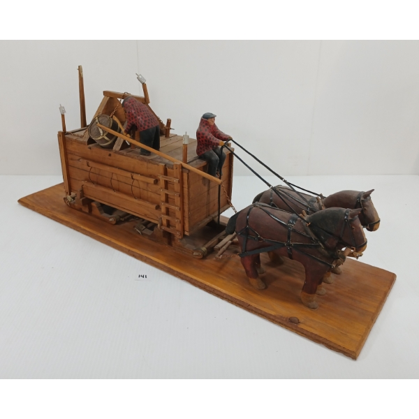FOLK ART HORSE DRAWN CARRIAGE