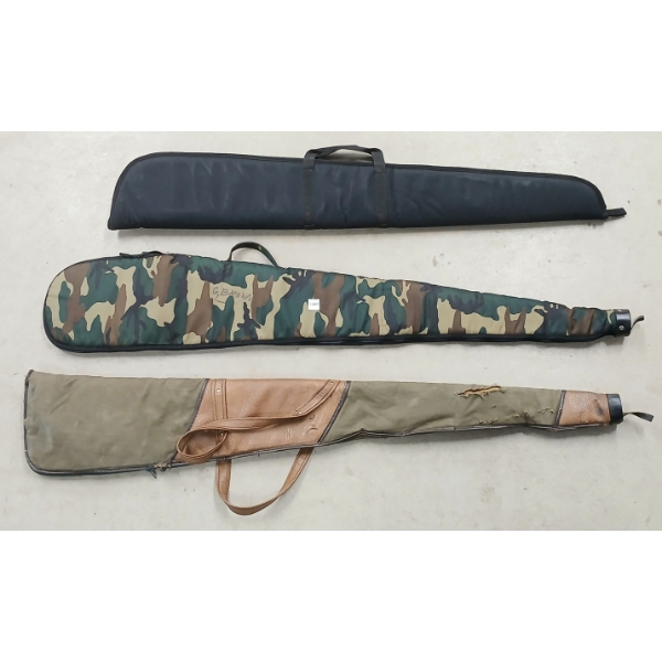 LOT OF 3 - SOFT LONG GUN CASES - INCL, TRAIL MARKER
