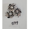 Image 1 : SHERMAN BLACK TONE & RHINESTONE BROOCH