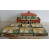 Image 1 : LOT OF 7 - RENWAL JOLLY TWINS PLASTIC FURNITURE SETS & TIN DOLL HOUSE - INCL BATHROOM, KITHCEN, ETC
