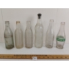 Image 1 : LOT OF 6 - EMBOSSED SODA BOTTLES - INCL DR. PEPPER, ORANGE CRUSH, EVANGELINE, ORANGE DELIGHT, ETC
