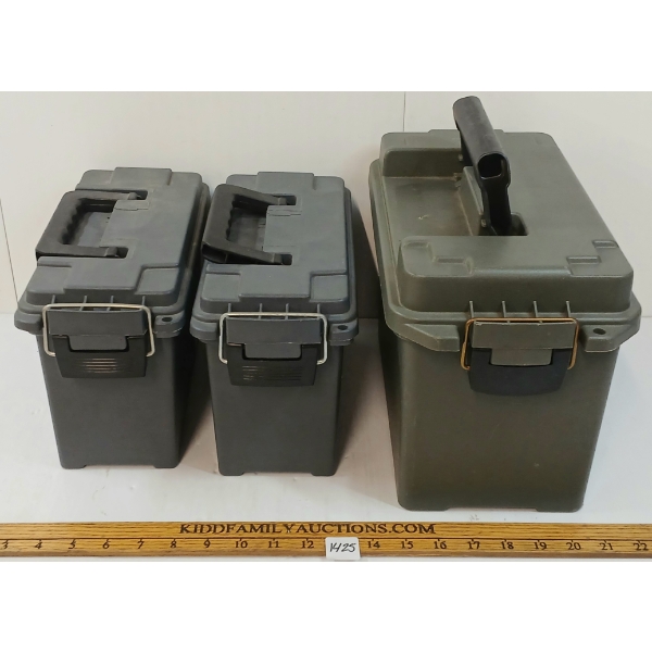 LOT OF 3 - PLASTIC AMMO CANS
