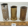Image 4 : LOT OF 3 - ARTILLERY SHELL TRENCH ART
