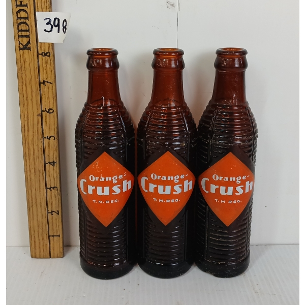 LOT OF 3 - ORANGE CRUSH 7OZ BOTTLES