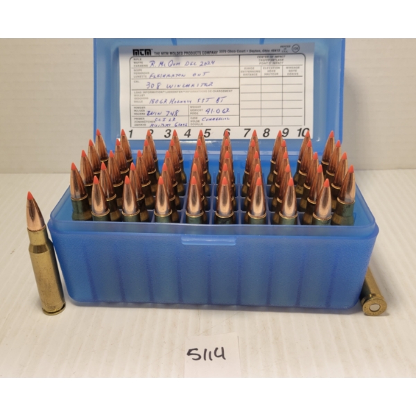 AMMO: 50X IMPERIAL .308 WIN - 180GR - RELOADS 