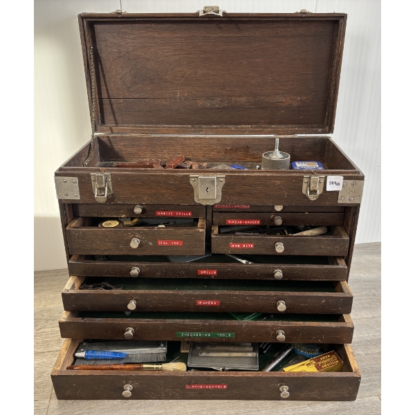 VINTAGE MACHINIST'S CHEST W/ GUN-SMITH ACCESSORIES