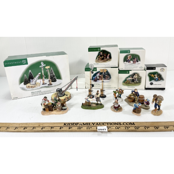 LOT OF 6 - DEPARTMENT 56 FIGURES - INCL THE WINNER BY A NOSE & FRESH FISH TODAY, ETC.