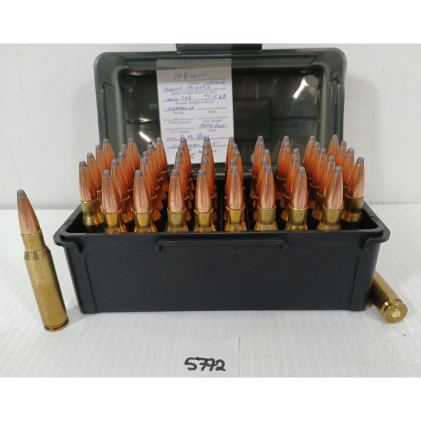 AMMO: 50X MIXED .308 WIN - 150GR - HORNADY INTERLOK - RELOADS