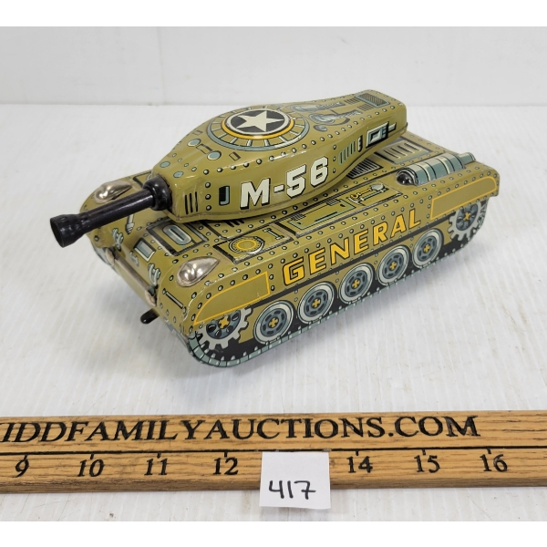 MODERN TOYS TIN BATTERY OP M-56 TANK