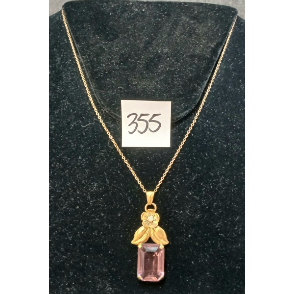 AMETHYST & GOLD-FILLED PENDANT ON CHAIN