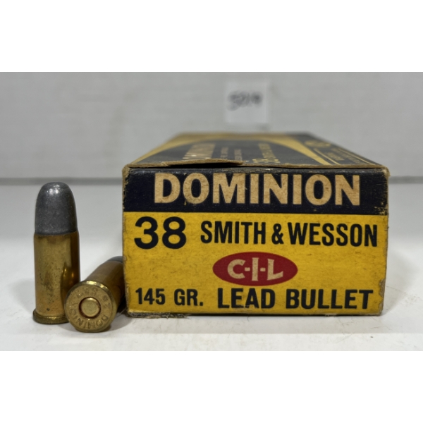 AMMO: 50X DOMINION .38 S&W - 145 GR - LEAD BULLET