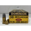 Image 1 : AMMO: 50X DOMINION .38 S&W - 145 GR - LEAD BULLET