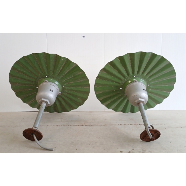 LOT OF 2 - PORCELAIN SCALLOPED LIGHT SHADES