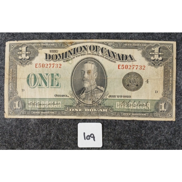 1923 CDN $1 BANKNOTE