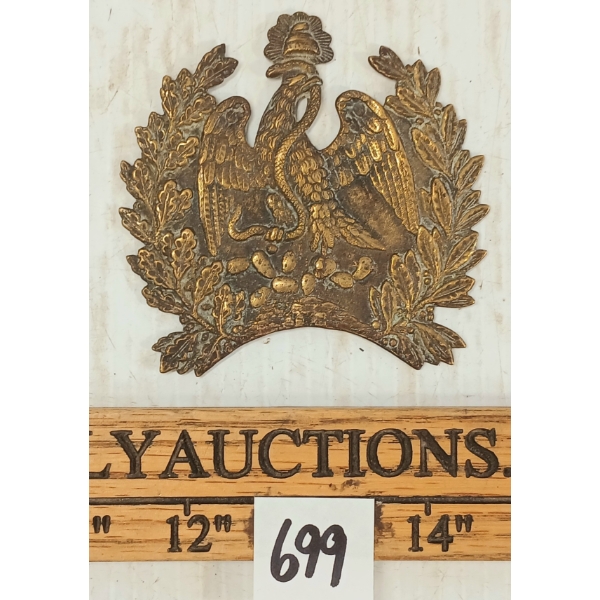 FRENCH MILITARY BRASS SHAKO PLATE - 2ND FRENCH REPUBLIC ERA