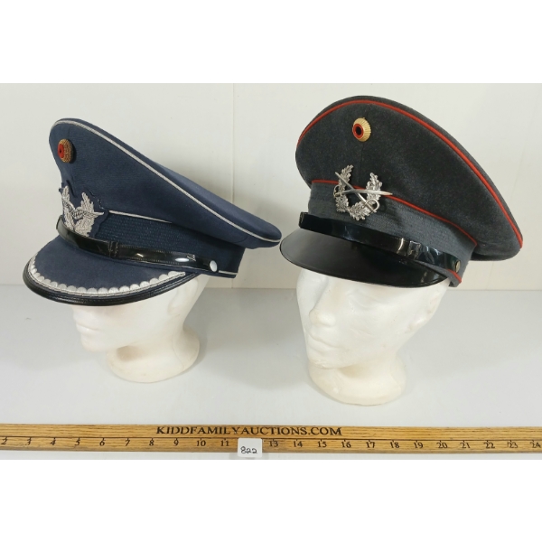 LOT OF 2 - EAST GERMAN AIRFORCE & ARMY OFFICER'S CAPS